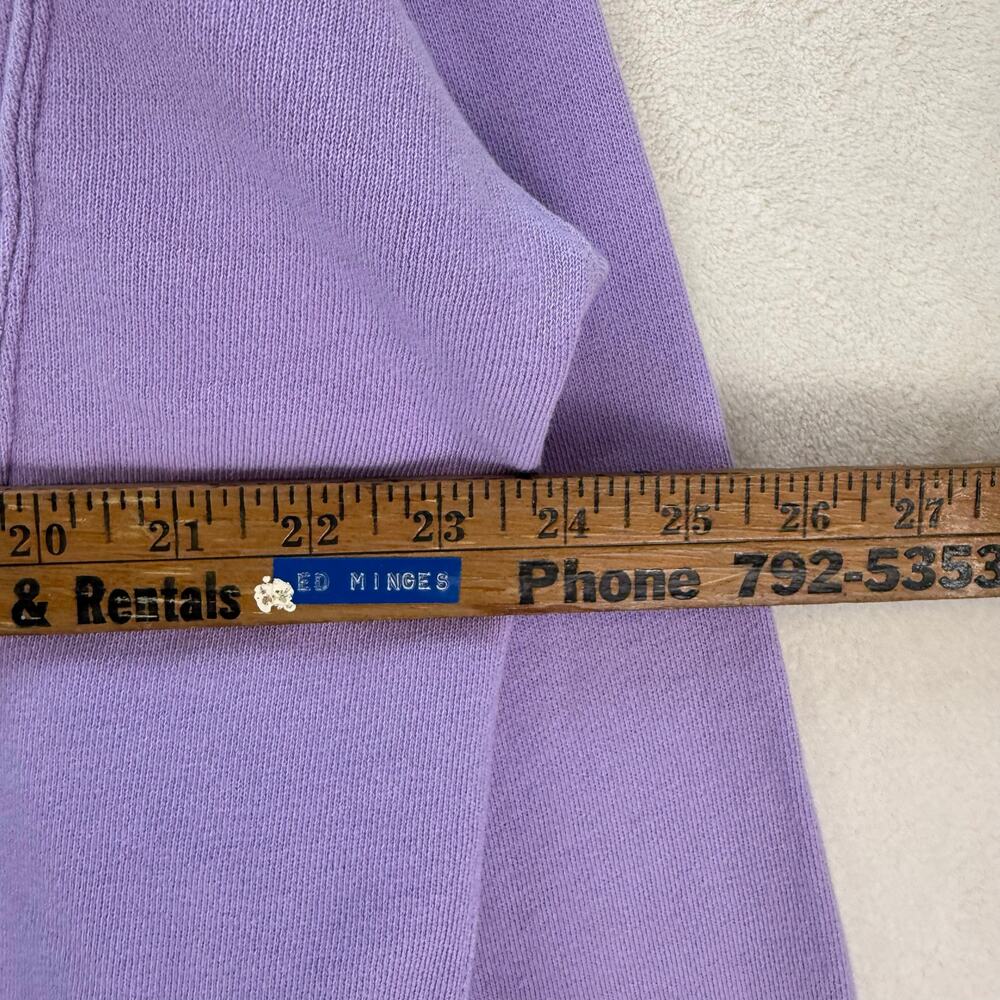 AERIE WOMEN'S MEDIUM OVERSIZED SWEATSHIRT LAVENDER DISTRESSED - Picture 4 of 6